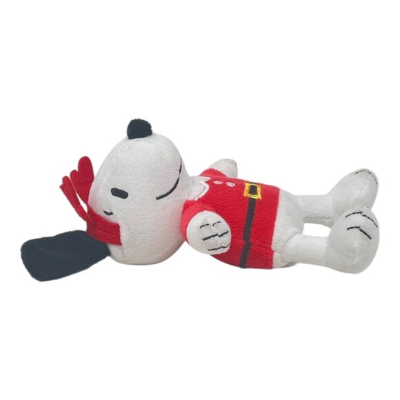 Peanuts Snoopy Santa Plush Dog Pet Squeaky Toy Antlers Red Santa Suit - Picture 4 of 7